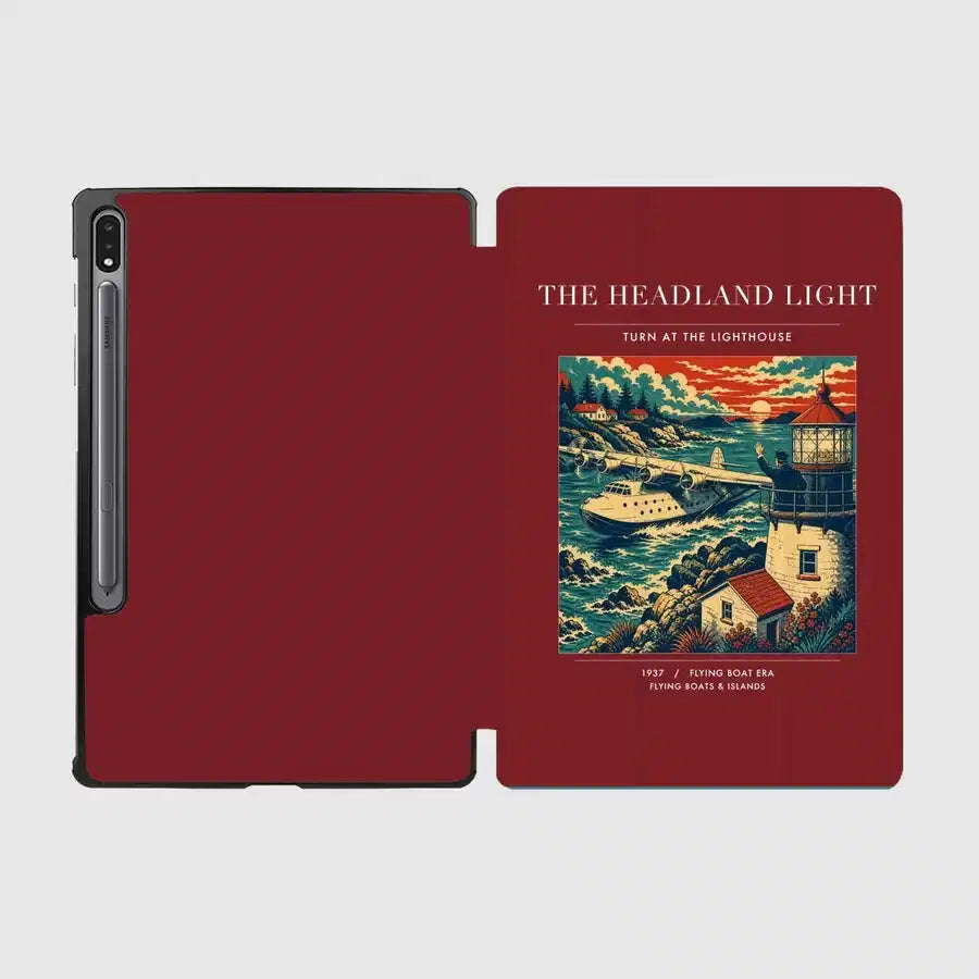 VINTAGE G4078 - The Headland Light - Designed iPad & Samsung Tablet Cases design on darkred samsung