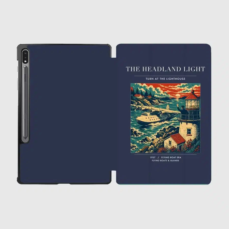 VINTAGE G4078 - The Headland Light - Designed iPad & Samsung Tablet Cases design on navyblue samsung