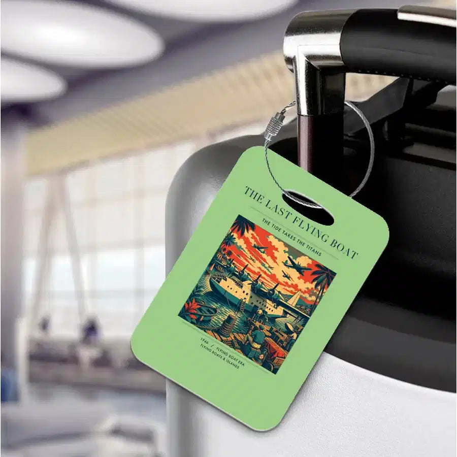VINTAGE G4079 - The Last Flying Boat - Acrylic Luggage Tags design on lightgreen