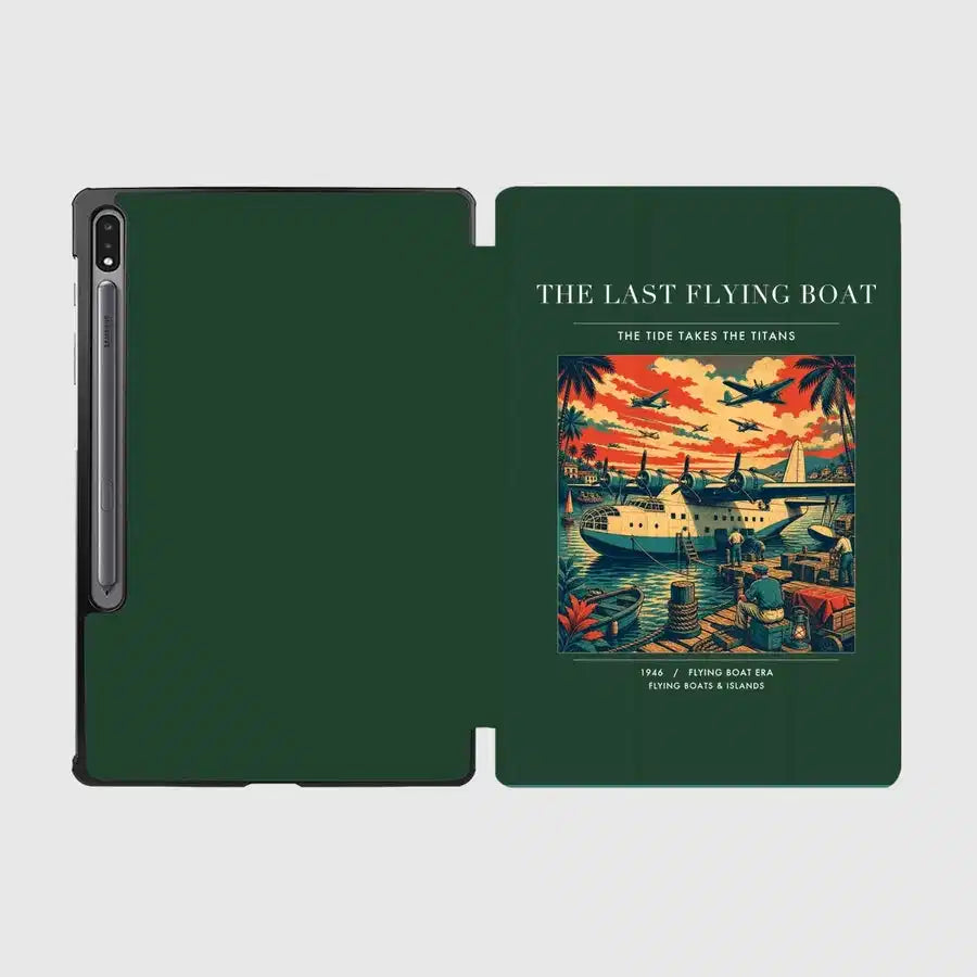 VINTAGE G4079 - The Last Flying Boat - Designed iPad & Samsung Tablet Cases design on darkgreen samsung