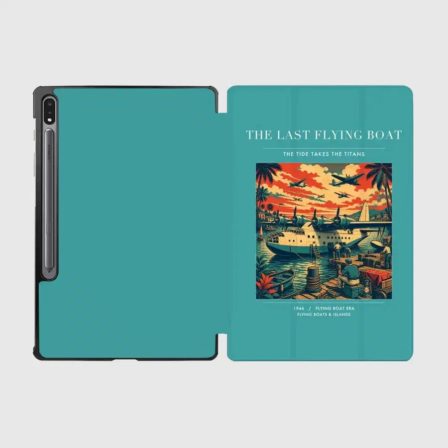 VINTAGE G4079 - The Last Flying Boat - Designed iPad & Samsung Tablet Cases design on turquoise samsung