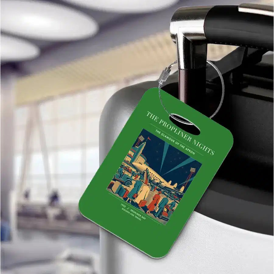 VINTAGE G4080 - The Propliner Nights - Acrylic Luggage Tags design on green