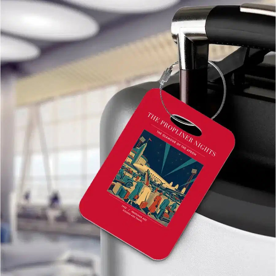VINTAGE G4080 - The Propliner Nights - Acrylic Luggage Tags design on red
