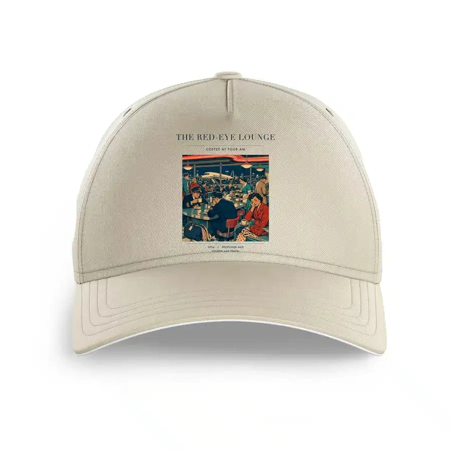 VINTAGE G4082 - The Red-Eye Lounge - Printed Hat design on beige
