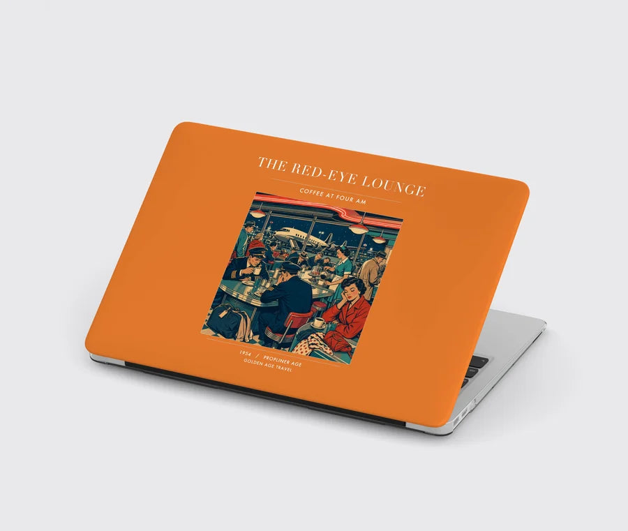 VINTAGE G4082 - The Red-Eye Lounge - Designed MacBook Cases design on orange
