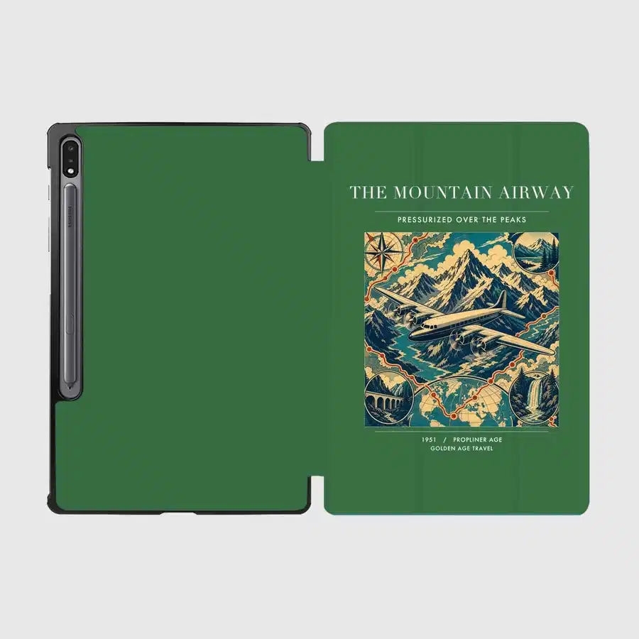 VINTAGE G4083 - The Mountain Airway - Designed iPad & Samsung Tablet Cases design on green samsung