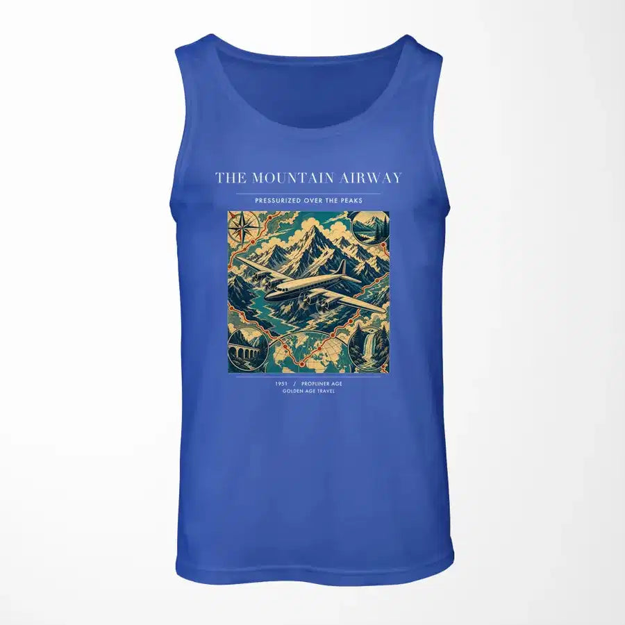 VINTAGE G4083 - The Mountain Airway - Designed Tank Tops design on blue