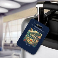 Thumbnail for VINTAGE G4084 - The Island Milk Run - Acrylic Luggage Tags design on navyblue