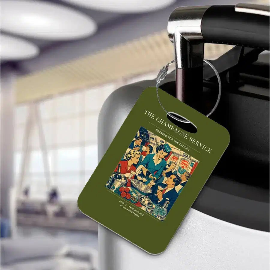 VINTAGE G4087 - The Champagne Service - Acrylic Luggage Tags design on greenarmy