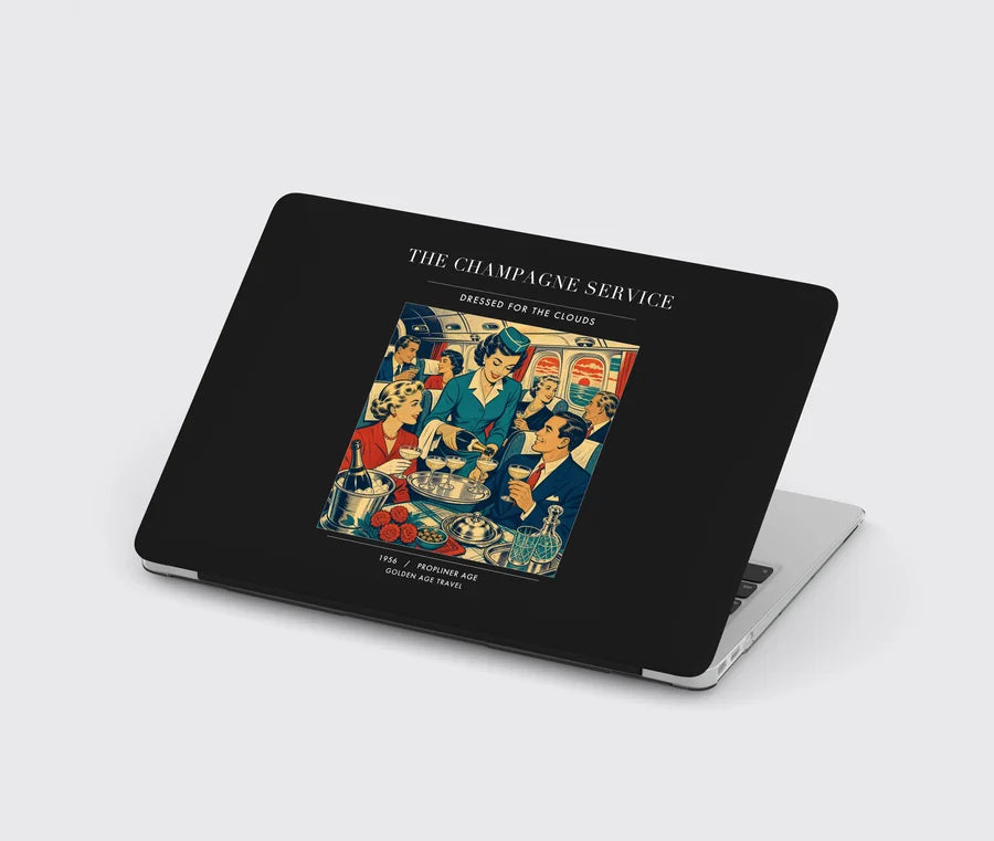 VINTAGE G4087 - The Champagne Service - Designed MacBook Cases design on black