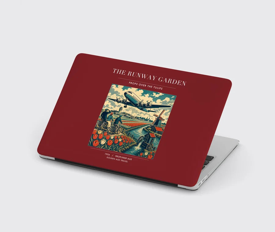 VINTAGE G4089 - The Runway Garden - Designed MacBook Cases design on darkred