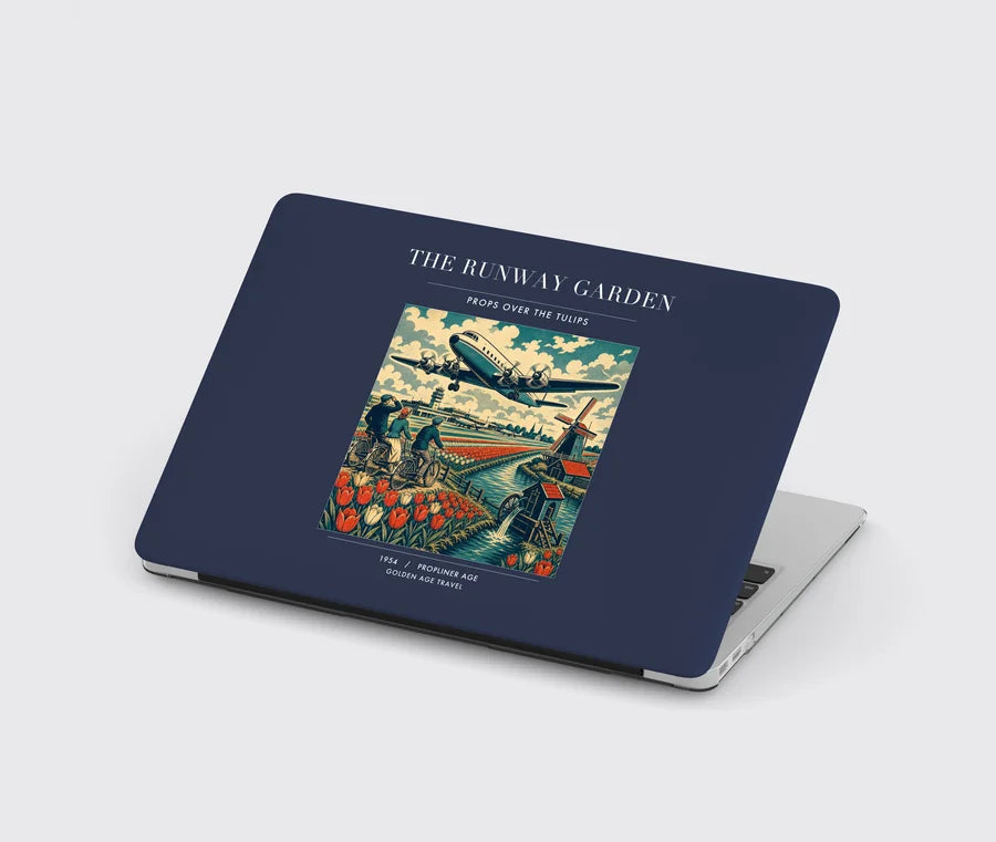 VINTAGE G4089 - The Runway Garden - Designed MacBook Cases design on navyblue