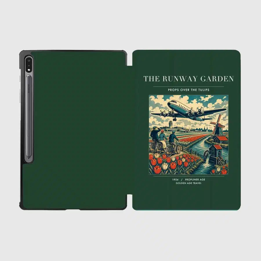 VINTAGE G4089 - The Runway Garden - Designed iPad & Samsung Tablet Cases design on darkgreen samsung