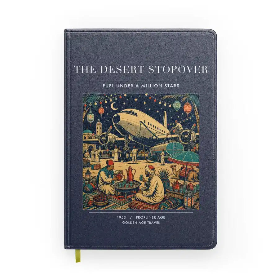 VINTAGE G4090 - The Desert Stopover - Designed Notebooks design on navyblue