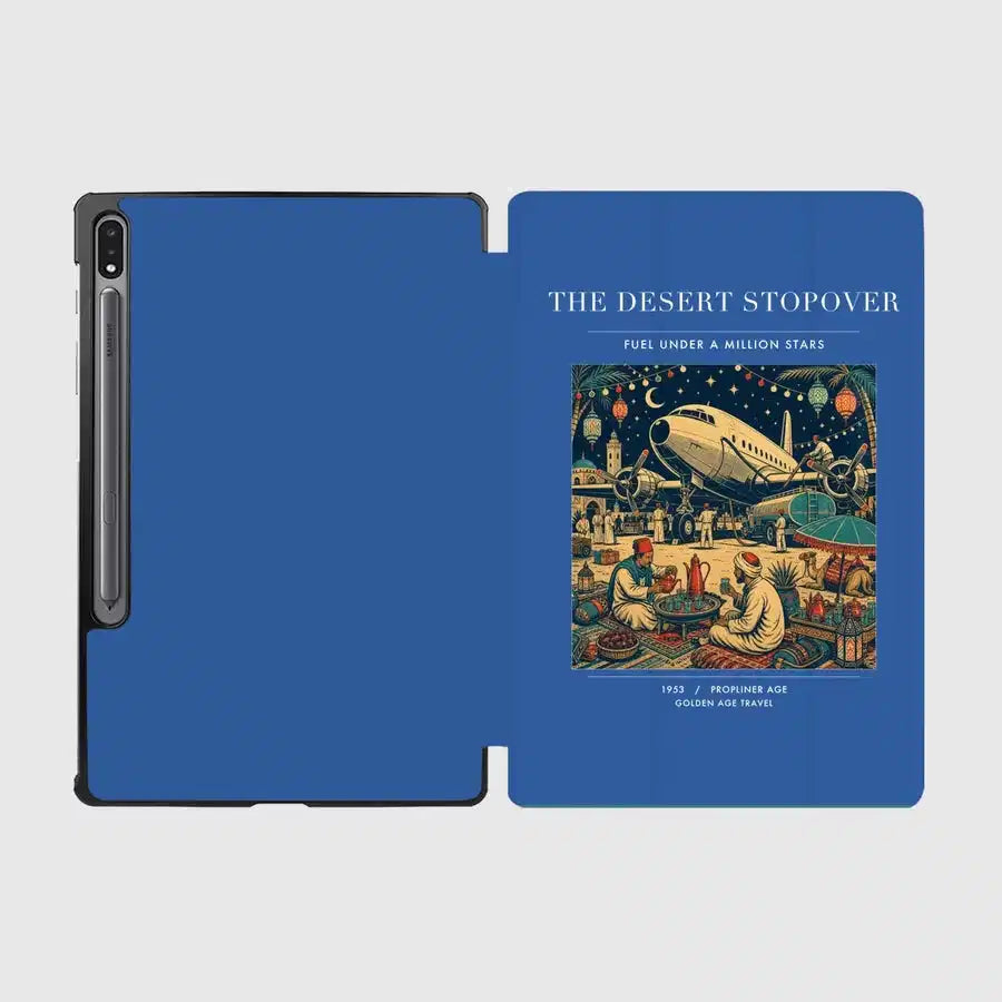 VINTAGE G4090 - The Desert Stopover - Designed iPad & Samsung Tablet Cases design on blue samsung
