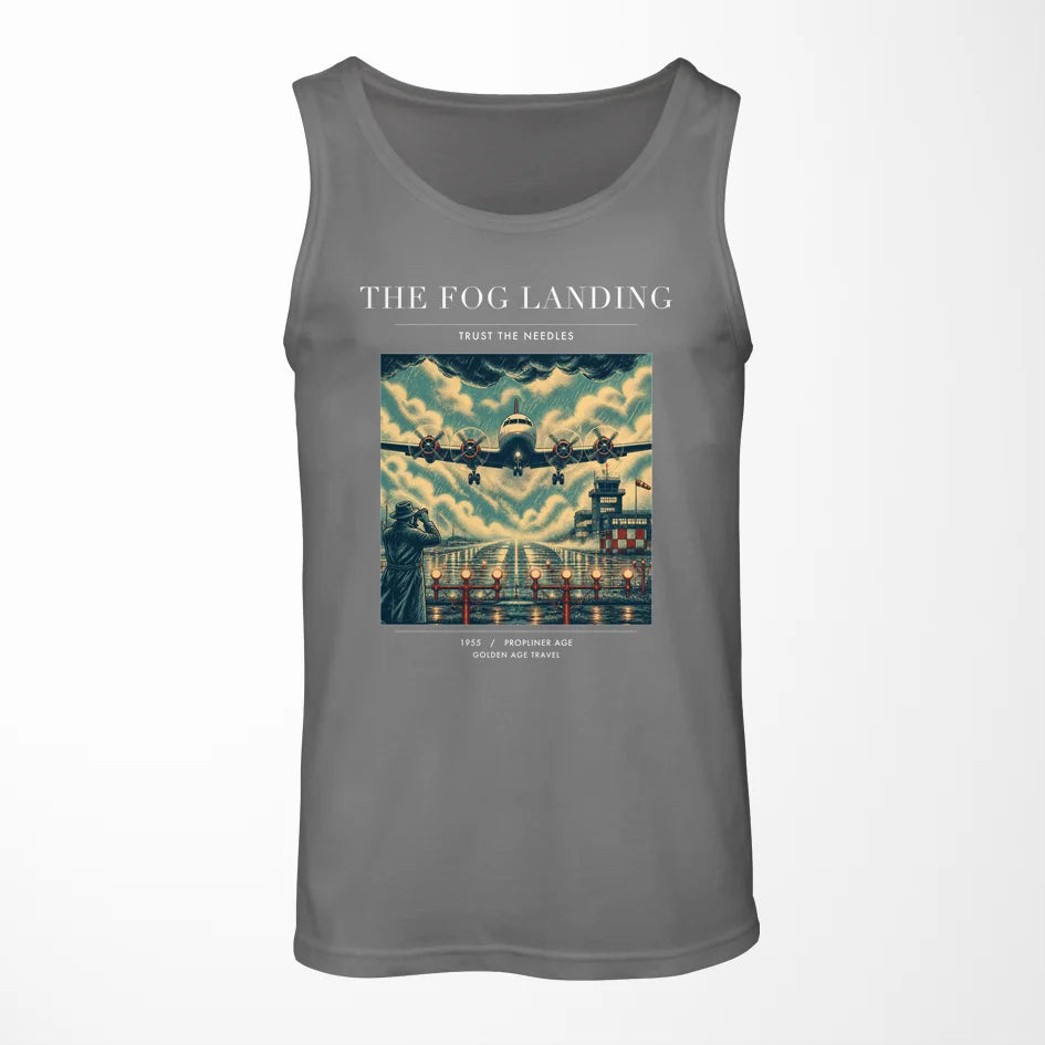 VINTAGE G4095 - The Fog Landing - Designed Tank Tops design on gray