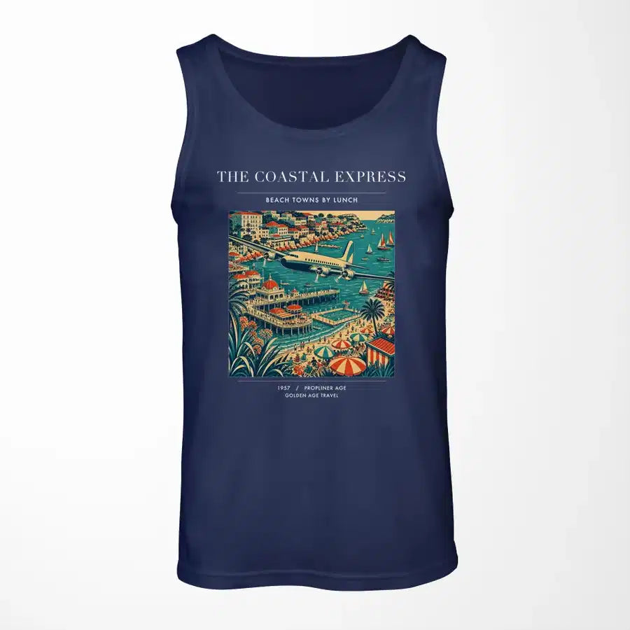 VINTAGE G4096 - The Coastal Express - Designed Tank Tops design on darkblue