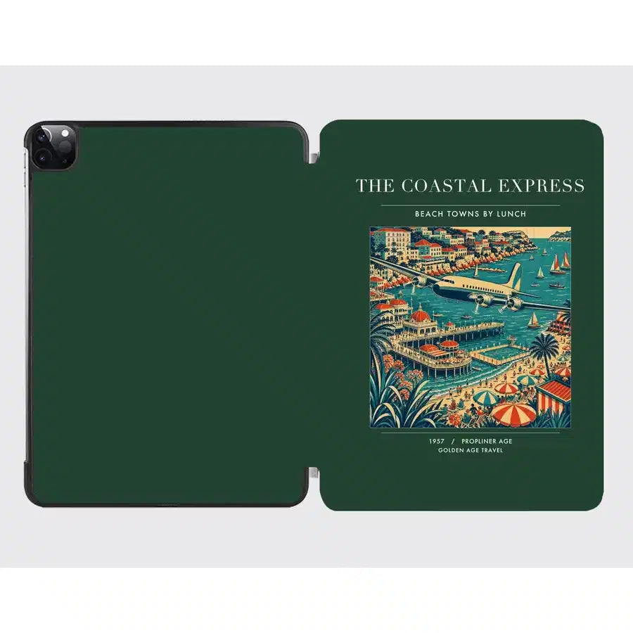 VINTAGE G4096 - The Coastal Express - Designed iPad & Samsung Tablet Cases design on darkgreen ipad