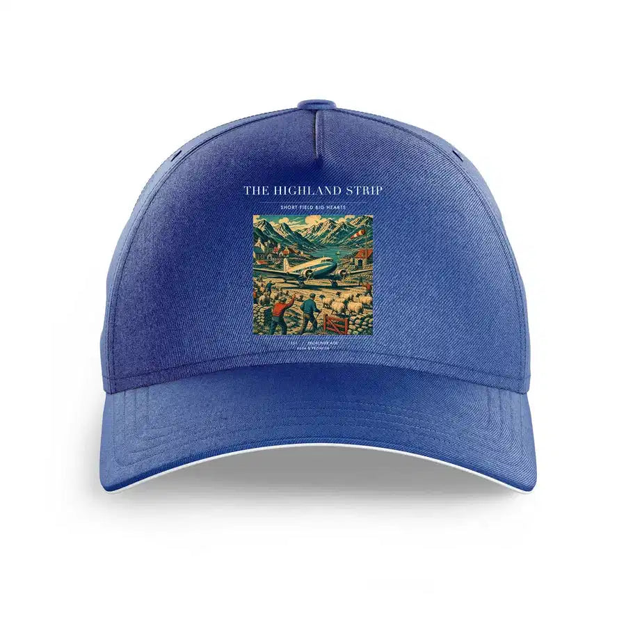VINTAGE G4097 - The Highland Strip - Printed Hat design on blue