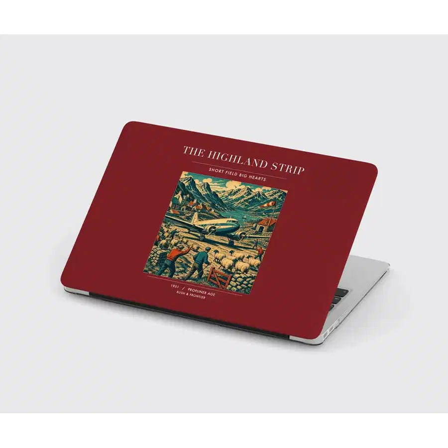 VINTAGE G4097 - The Highland Strip - Designed MacBook Cases design on darkred