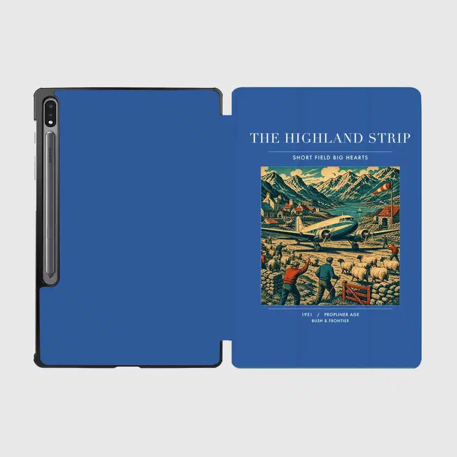 VINTAGE G4097 - The Highland Strip - Designed iPad & Samsung Tablet Cases design on blue samsung