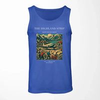 Thumbnail for VINTAGE G4097 - The Highland Strip - Designed Tank Tops design on blue