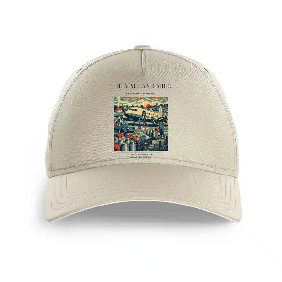 VINTAGE G4098 - The Mail And Milk - Printed Hat design on beige