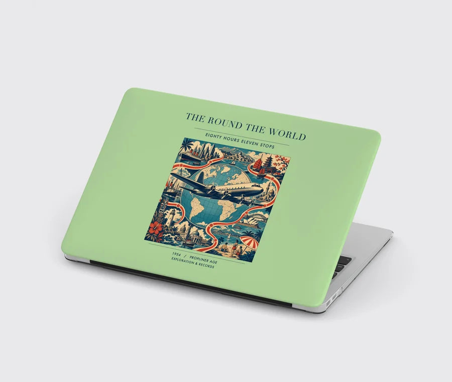 VINTAGE G4100 - The Round The World - Designed MacBook Cases design on lightgreen