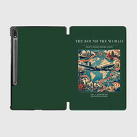 Thumbnail for VINTAGE G4100 - The Round The World - Designed iPad & Samsung Tablet Cases design on darkgreen samsung