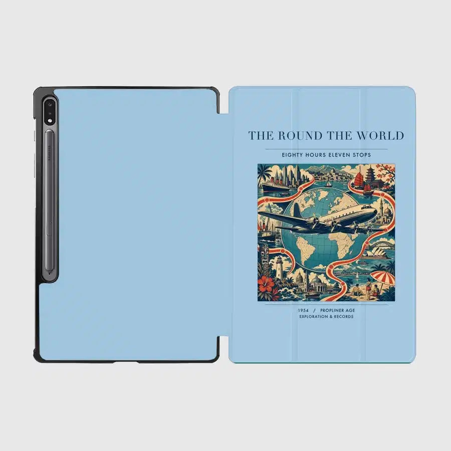 VINTAGE G4100 - The Round The World - Designed iPad & Samsung Tablet Cases design on lightblue samsung
