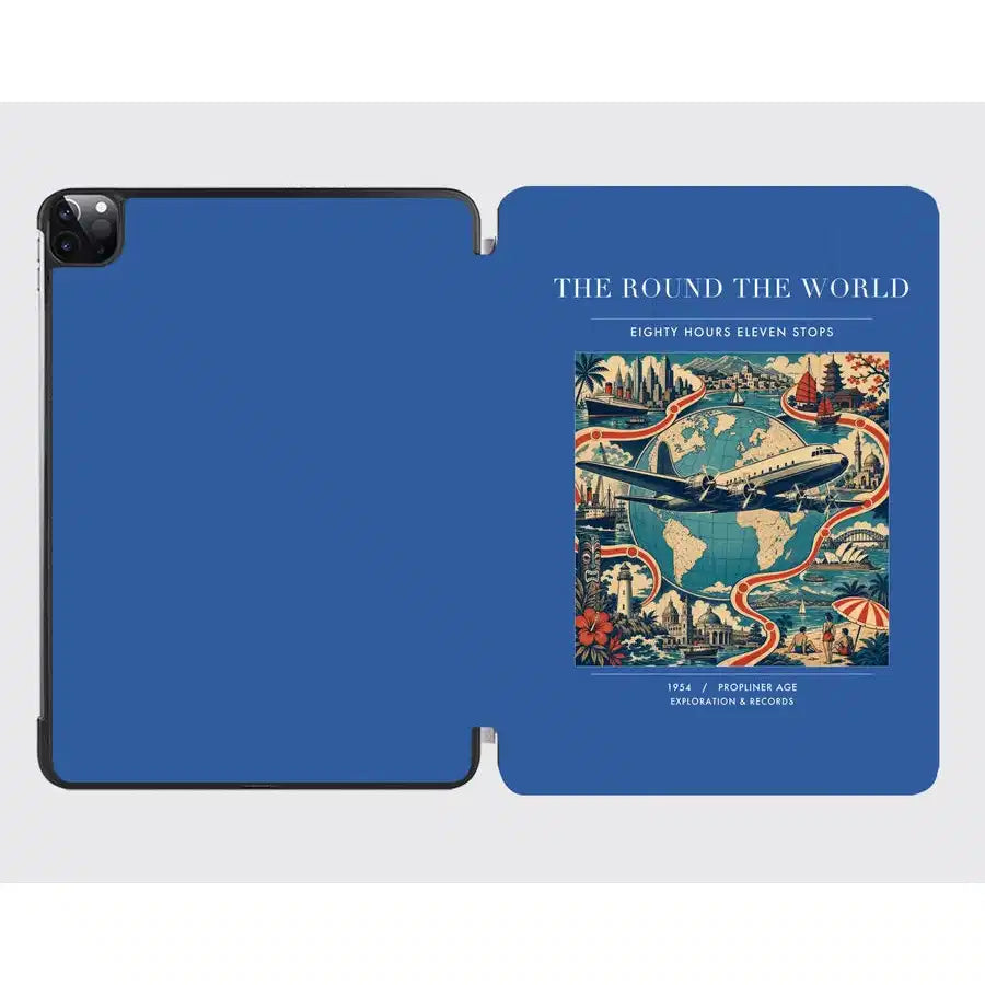 VINTAGE G4100 - The Round The World - Designed iPad & Samsung Tablet Cases design on blue ipad