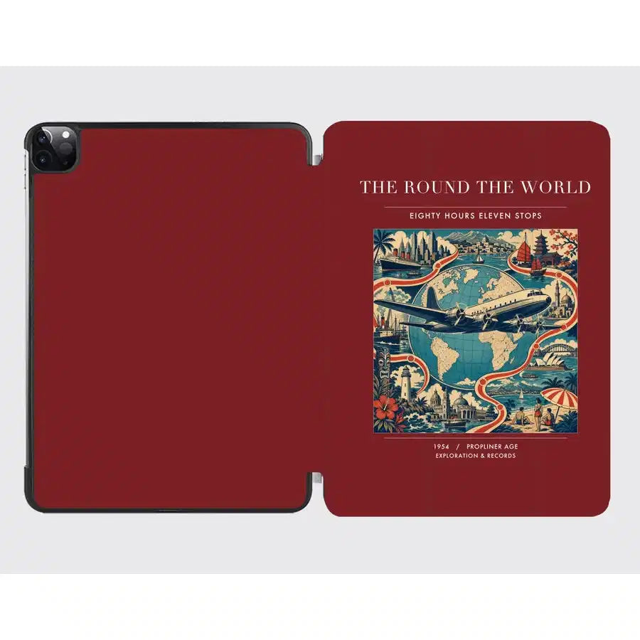 VINTAGE G4100 - The Round The World - Designed iPad & Samsung Tablet Cases design on darkred ipad