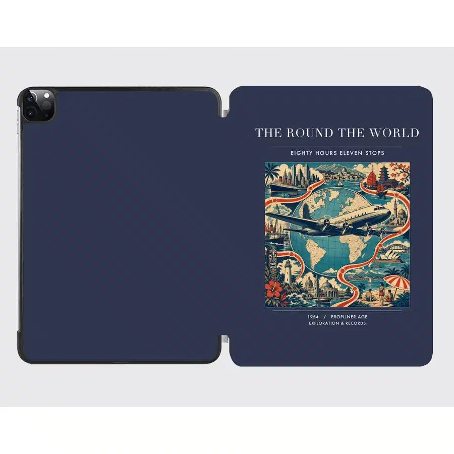 VINTAGE G4100 - The Round The World - Designed iPad & Samsung Tablet Cases design on navyblue ipad