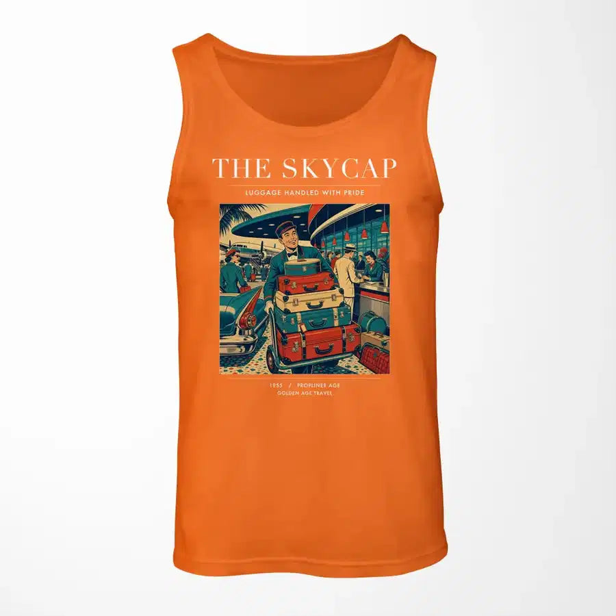 VINTAGE G4101 - The Skycap - Designed Tank Tops design on orange