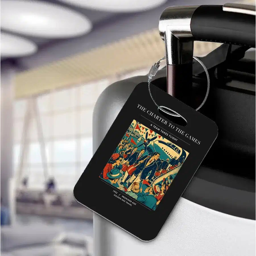 VINTAGE G4103 - The Charter To The Games - Acrylic Luggage Tags design on black