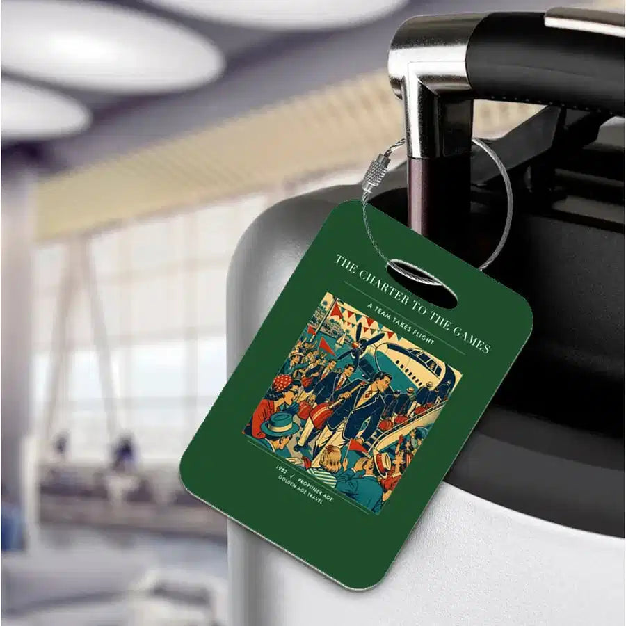 VINTAGE G4103 - The Charter To The Games - Acrylic Luggage Tags design on darkgreen