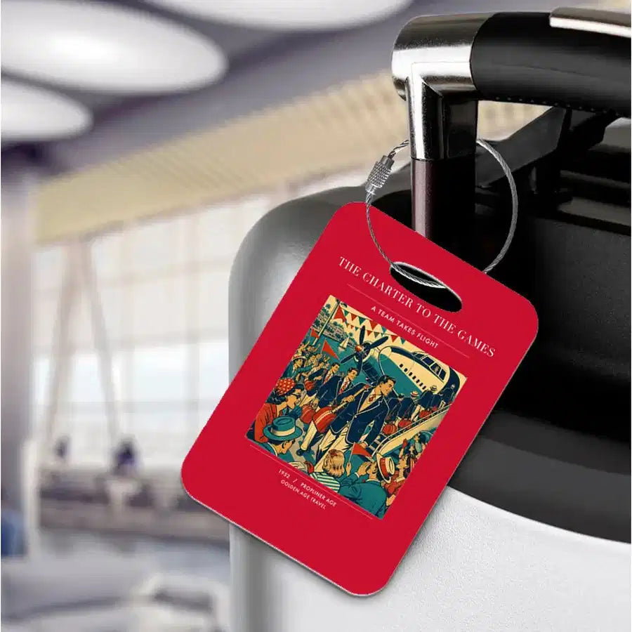VINTAGE G4103 - The Charter To The Games - Acrylic Luggage Tags design on red