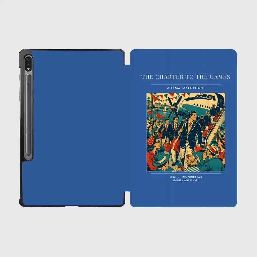 VINTAGE G4103 - The Charter To The Games - Designed iPad & Samsung Tablet Cases design on blue samsung