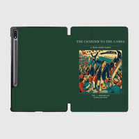 Thumbnail for VINTAGE G4103 - The Charter To The Games - Designed iPad & Samsung Tablet Cases design on darkgreen samsung