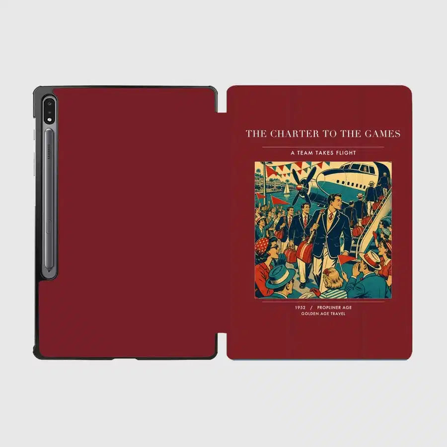 VINTAGE G4103 - The Charter To The Games - Designed iPad & Samsung Tablet Cases design on darkred samsung