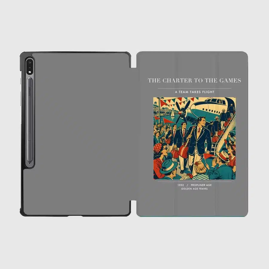 VINTAGE G4103 - The Charter To The Games - Designed iPad & Samsung Tablet Cases design on gray samsung