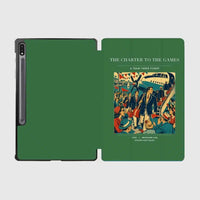 Thumbnail for VINTAGE G4103 - The Charter To The Games - Designed iPad & Samsung Tablet Cases design on green samsung