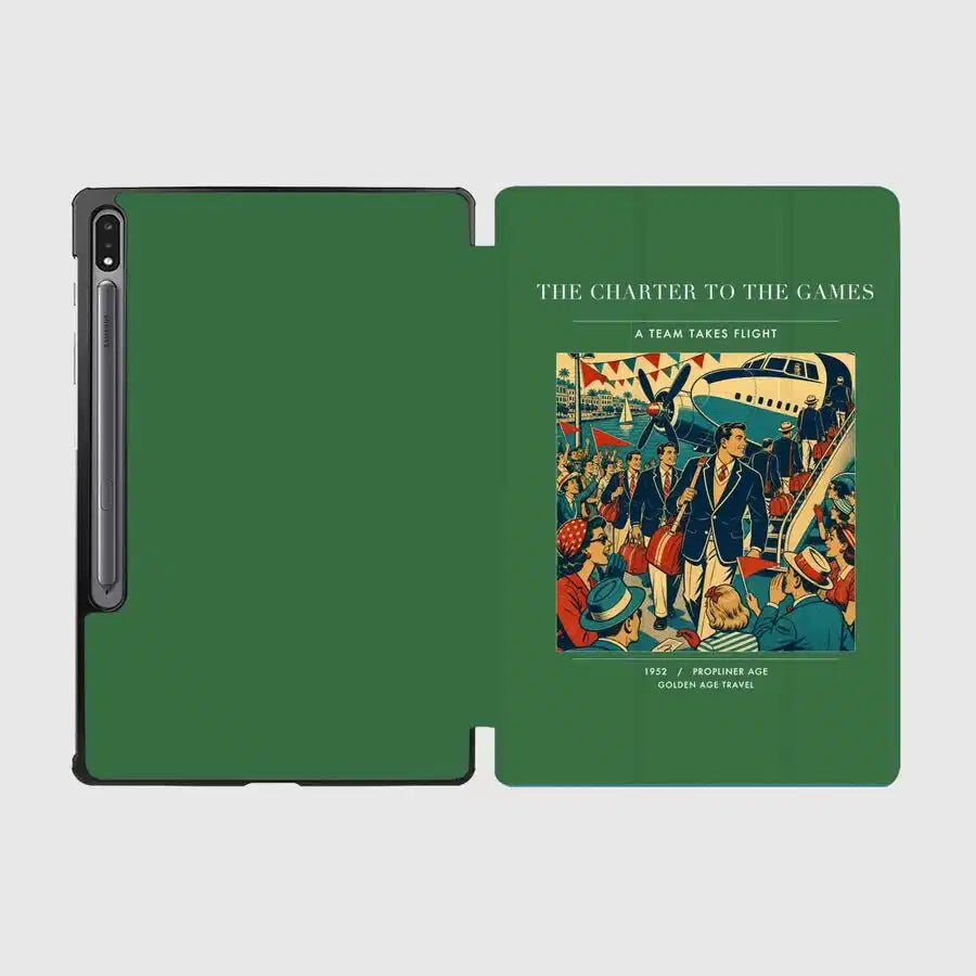 VINTAGE G4103 - The Charter To The Games - Designed iPad & Samsung Tablet Cases design on green samsung