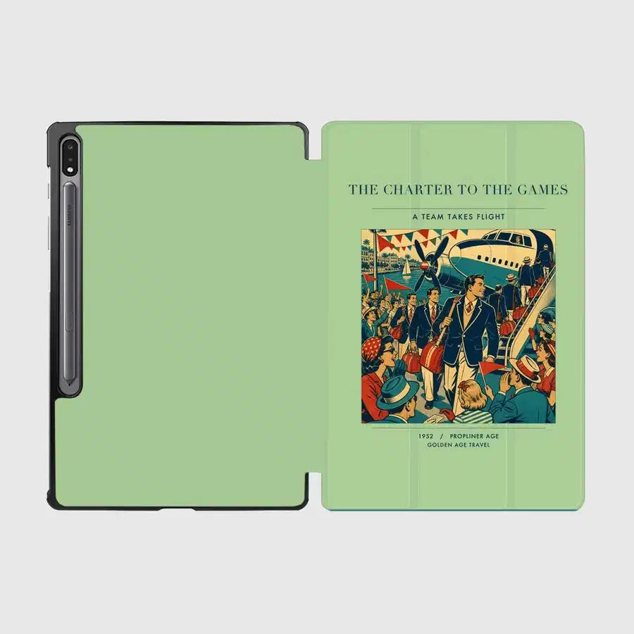 VINTAGE G4103 - The Charter To The Games - Designed iPad & Samsung Tablet Cases design on lightgreen samsung
