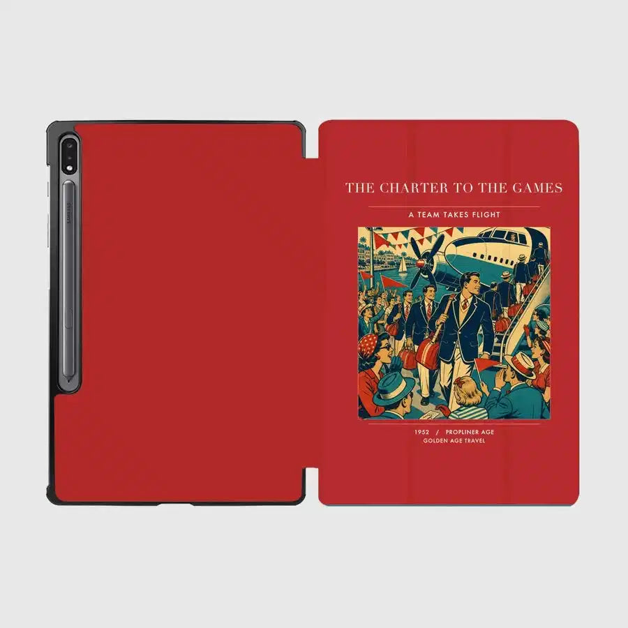 VINTAGE G4103 - The Charter To The Games - Designed iPad & Samsung Tablet Cases design on red samsung