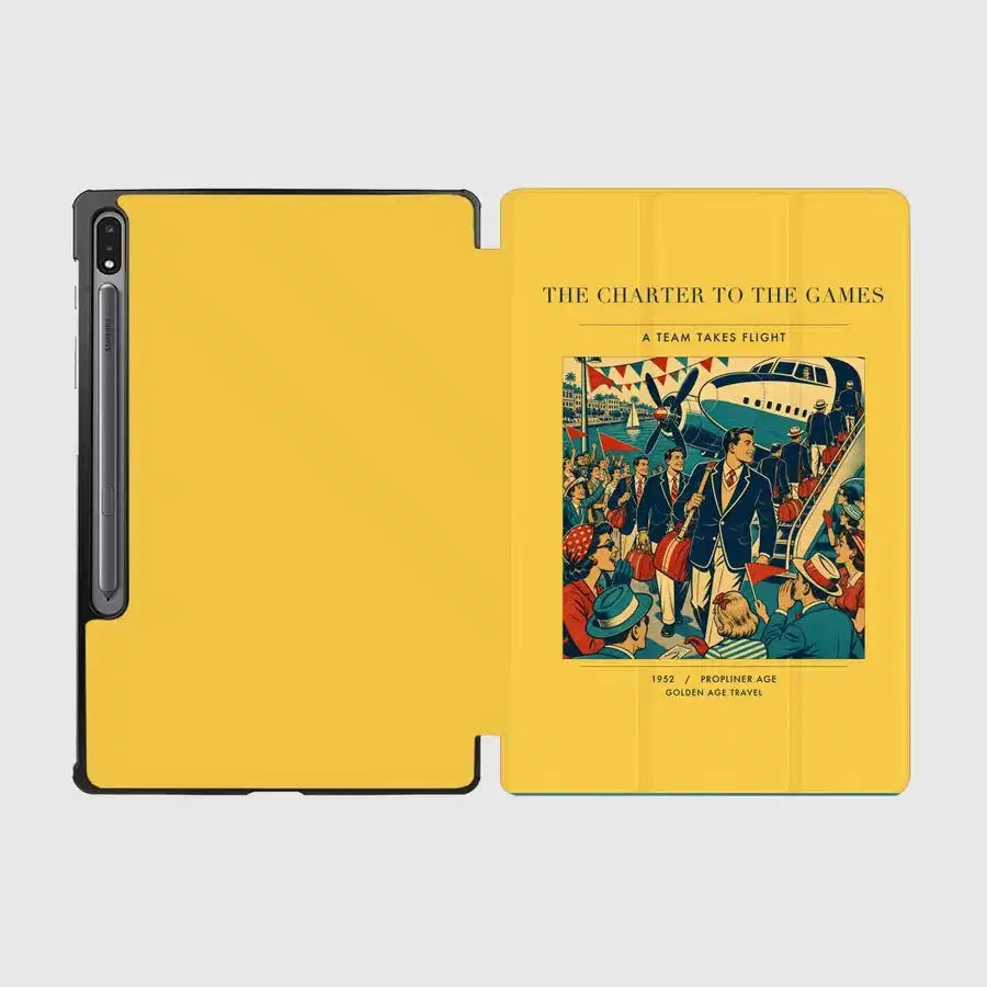 VINTAGE G4103 - The Charter To The Games - Designed iPad & Samsung Tablet Cases design on yellow samsung