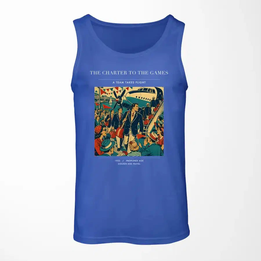 VINTAGE G4103 - The Charter To The Games - Designed Tank Tops design on blue