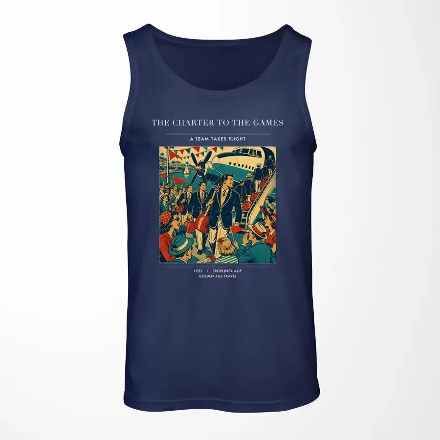 VINTAGE G4103 - The Charter To The Games - Designed Tank Tops design on darkblue