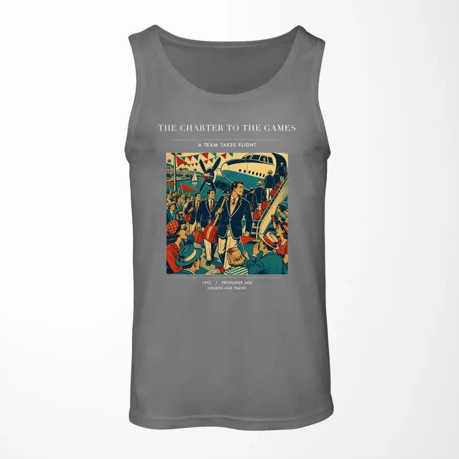 VINTAGE G4103 - The Charter To The Games - Designed Tank Tops design on gray
