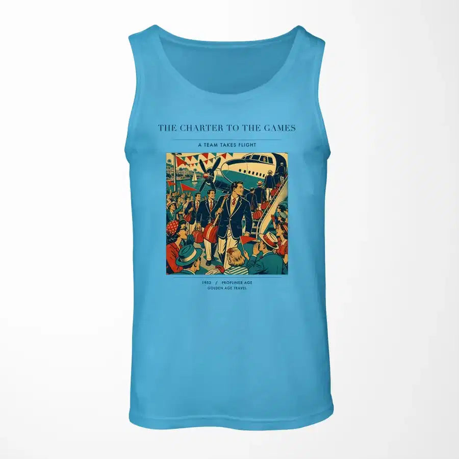 VINTAGE G4103 - The Charter To The Games - Designed Tank Tops design on skyblue